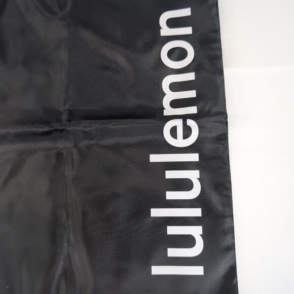 Lululemon Top Drawstring Black Bag Shoes Gym Clothes White Logo Storage Dust - Picture 2 of 8